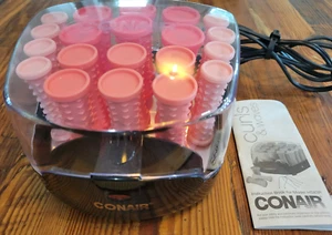 Conair Curls & Waves Compact Hair Setter Multi-Size Hot Rollers Coral No Clips - Picture 1 of 15