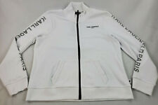 new Karl Lagerfeld Paris women sweatshirt zip up L1XE7034 white pockets sz L $99