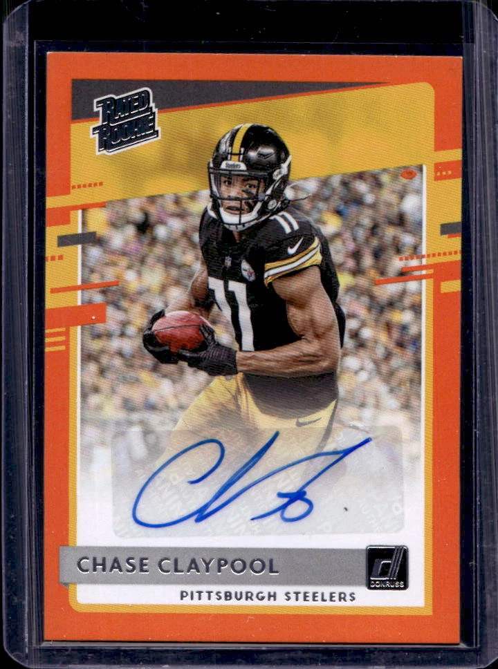 2020 Panini Donruss Chase Claypool Orange Rated Rookie Auto RC #327 Steelers