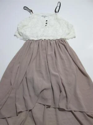 Vestido solero Papaya para mujer talla L marfil/marrón botones de encaje dobladillo asimétrico botones Foto 1 de 4