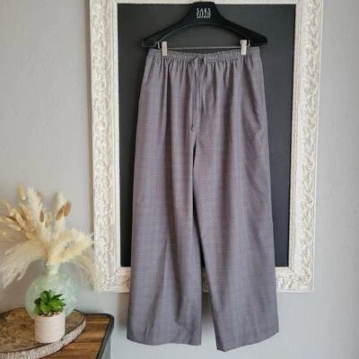 Pantalones de vestir ESKANDAR Inglaterra gris lana cachemir a cuadros pierna ancha pantalones 2 Foto 1 de 4