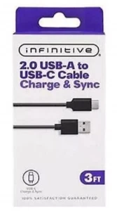 Infinitive 2.0 USB-A to USB-C Cable Charge and Sync Cable 3 Foot - Picture 1 of 1