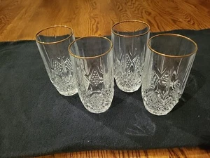 4 vasos biselados vintage de mediados de siglo de cristal pesado corte diamante (#1024 - 1 y 2) - Imagen 1 de 24