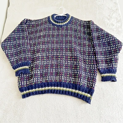 Suéter Campus Vintage Para Hombre Talla Grande Abuelo Grueso Tejido Mezcla Lana Retro Años 90 Foto 1 de 4