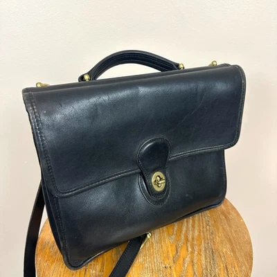 Vintage Coach Willis C5B-9927 Handbag Womens Black Leather Top Handle Crossbody - Image 1 of 4