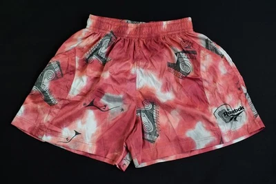 Reebok Short Cropped Pants Vintage Summer Funky Patterns Nylon Shine 90s 38 42 NEW - Image 1 of 4