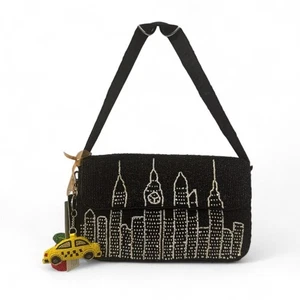 Viral Made In India New York City schwarz Skyline Perlen Tasche mit Charms Neu mit Etikett - Bild 1 von 12