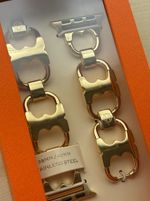 Correa para Apple Watch Tory Burch Doble-T, 38 mm/40 mm dorada nueva con etiquetas Foto 1 de 4