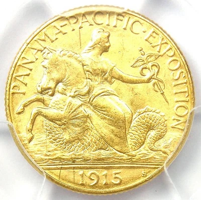 1915-S Panama Pacific Gold Quarter Eagle $2.50 - PCGS Uncirculated Detail UNC MS - Image 1 of 4