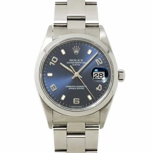 ROLEX Oyster Perpetual Date 15200 Serial P Automatic Blue Mens Watch 90303394 - Picture 1 of 8