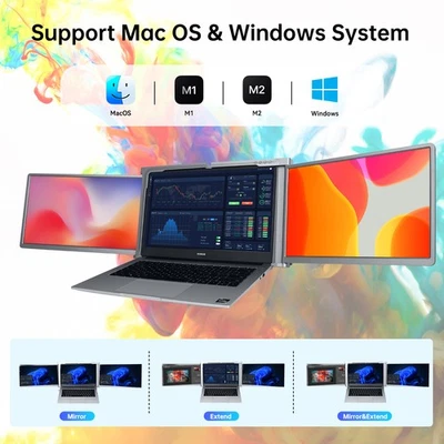 2025 New Portable Laptop Screen Extender Ultra Slim Dual Monitor Mac Windows - Image 1 of 4