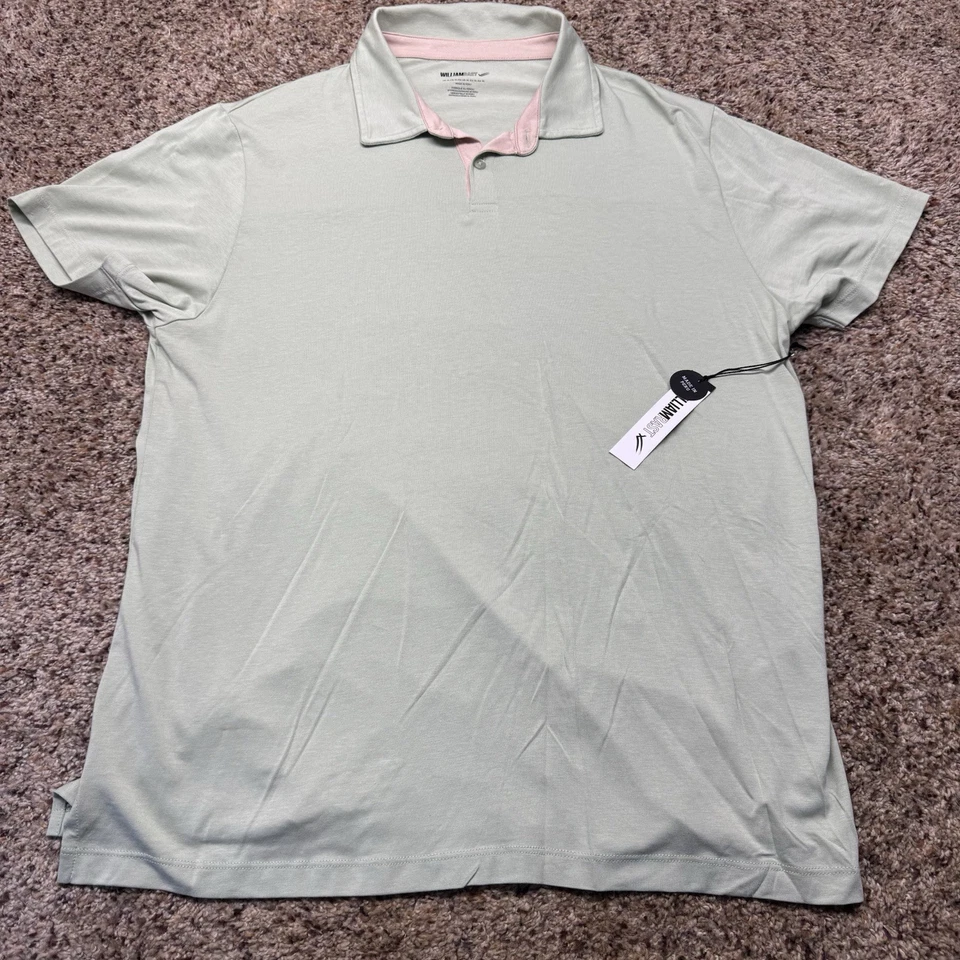 Camisa polo William Rast para hombre XL verde menta golf mezcla de algodón nueva con etiquetas  Foto 1 de 4