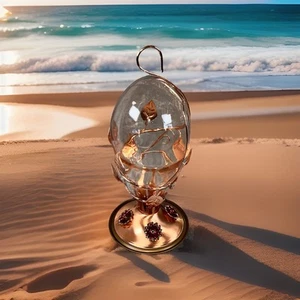 Pink Glass Hummingbird Feeder 32 Oz Perky-Pet Glass & Metal Copper Finish Vines - Picture 1 of 15