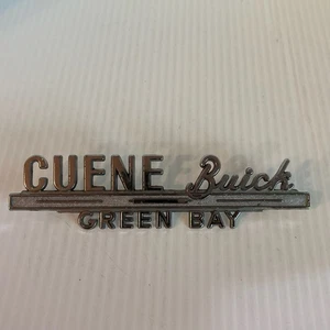 Vintage Car Dealership Metal Nameplate Emblem Badge CUENE BUICK  Green Bay - Bild 1 von 13