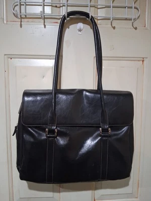 Maletín grande de cuero vintage Buxton para computadora de negocios bolsa adjunta Foto 1 de 4