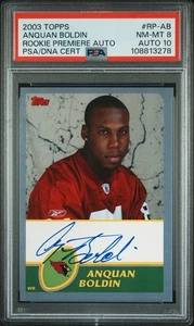2003 Topps Rookie Premiere Autograph Anquan Boldin #RP-AB PSA 8/10 POP 1 - Picture 1 of 2