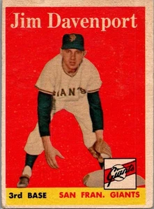 1958 Topps #413 Jim Davenport - Foto 1 di 2