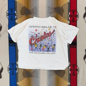 T-shirt vintage anni 90 Spring Break South Padre Island taglia Large/XL vestibilità boxy - Foto 1 di 7