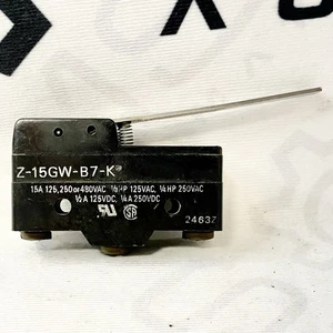 Omron Z-15GW-B7-K Snap Action Switch 15A 125/250/480VAC 125/250VDC Roller Lever - Picture 1 of 6