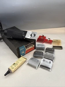 Vintage Oster kabelgebundene elektrische Haarschneidemaschine Modell 76 mit Box, 6 Klingen & 3 Schutz - Bild 1 von 10