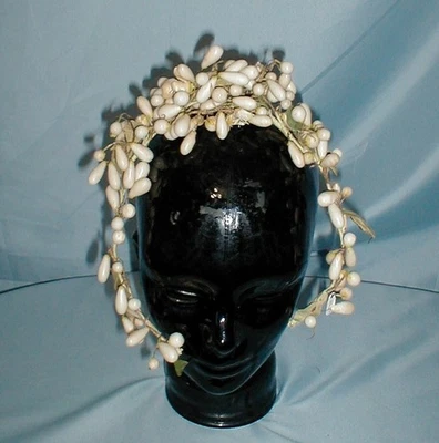 Antiguo tocado de boda victoriano flores de cera de 1850 a 1860 Foto 1 de 4