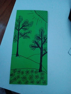 HandMade Nature Art Green Small Canvas For Home Decor Wall Art Cute - Image 1 of 2