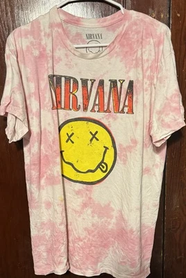 Nirvana Tye Dye Vintage Logo t-shirt Pink Men's size L - Image 1 of 4
