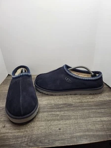 Mens UGG Ansley Navy Blue Suede Wool Lined Slip-On Slippers Size 13 Tasman - Picture 1 of 9