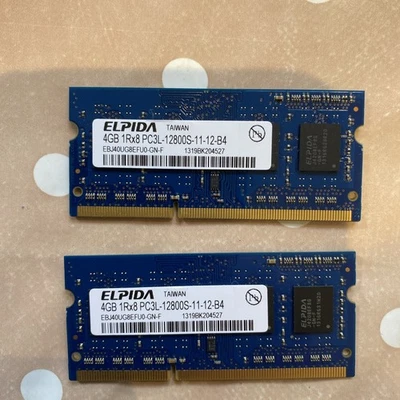 ELPIDA 8GB (2x4GB) / 4GB Laptop RAM PC3L-12800S DDR3-1600Mhz SODIMM - Image 1 of 3