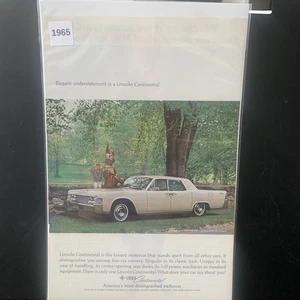 Vintage 1965 Lincoln Continental Elegant Understatement ist eine Anzeige Werbung - Bild 1 von 2