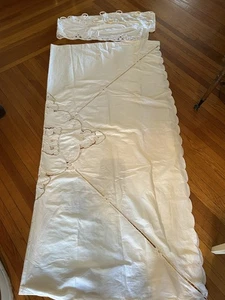 Tenda da doccia vintage Battenburg Cotten con design e Valance bianco sporco/crema - Foto 1 di 5