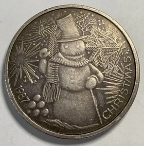 1oz .999 1987 Christmas Silver Round - Picture 1 of 2