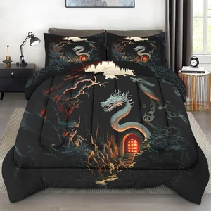 Juego de edredón tamaño queen asiático chino blanco suave 3 piezas ropa de cama para niños y... - Imagen 1 de 7