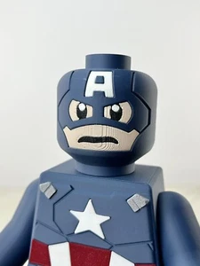 3D Printed - Marvel CAPTAIN AMERICA XL Brick Figure / Lego Inspired - Picture 1 of 4