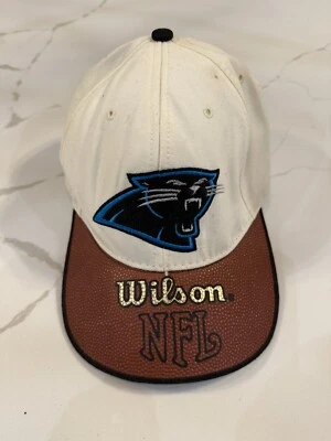 Vintage 90s American Needle X Wilson Carolina Panthers Strapback Hat Leather - Image 1 of 4