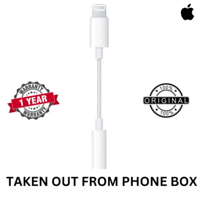 Original Apple Lightning to 3.5mm Headphone Jack Adapter iPhone 12 XS Max X 8 7 - Image 1 of 4