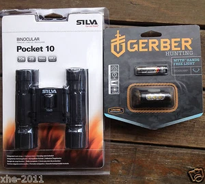 Silva Pocket 10 Binoculars 10X 25mm lens 96m field of view & Myth Headlamp - Picture 1 of 6