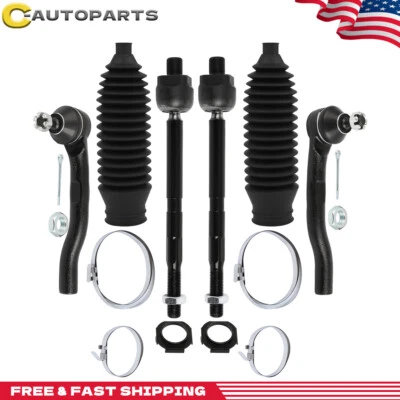 6pcs Steering Front Tie Rod Ends Bellow Boots For 2009-2012 2013 2014 Honda Fit - Image 1 of 4