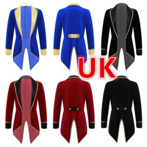 AU Kids Boy's Circus Tuxedo Ringmaster Tailcoat Jacket Halloween Cosplay Costume - Picture 1 of 26
