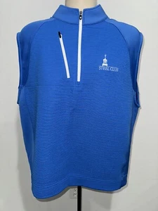 Footjoy Vest Men's Large Blue Zip Performance Stretch Steel Club - Picture 1 of 3