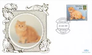 (99005) Tuvalu Benham Cats FDC 1997 - Picture 1 of 1