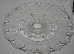 Vtg Indiana Glass Clear Teardrop Low Footed 13" Cake Plate Stand Torte Sandwich - Picture 1 of 8