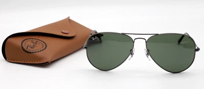 Ray Ban RB3025 W0879 Aviator Gunmetal Metal Frame Green Lens 58mm - Image 1 of 4