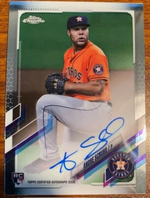 2021 Topps Chrome Rookie Autographs #RAAS Andre Scrubb Houston Astros - Image 1 of 2