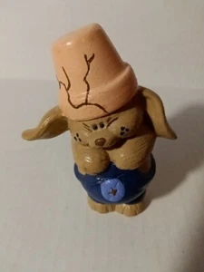 Figura de cerámica pintada a mano Crack Pot Bunny Rabbit decoración del hogar 1999 - Imagen 1 de 10