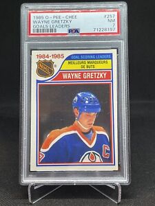 1985 O-Pee-Chee Wayne Gretzky Goals Leaders PSA 7 NEWLY GRADED #257 Hockey HOF