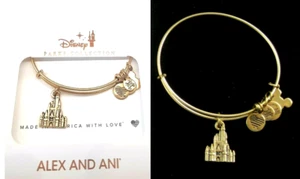 Disney Park Cinderella Castle Alex & Ani Bracelet ✿ Bangle Main Street USA Gold* - Picture 1 of 6