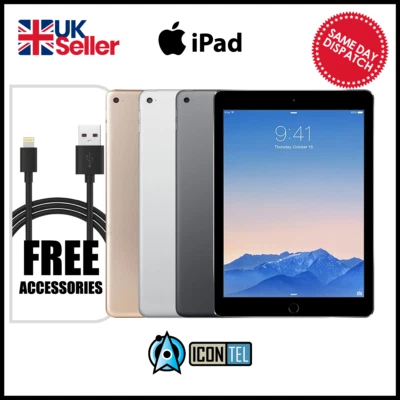 Apple iPad Air 2 16/32/64GB Wi-Fi + 4G Cellular 9.7" All Colours A++ Pristine - Image 1 of 4