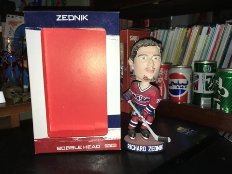 Richard Zednik Montreal Canadiens METRO Bobblehead Doll In Box Cover