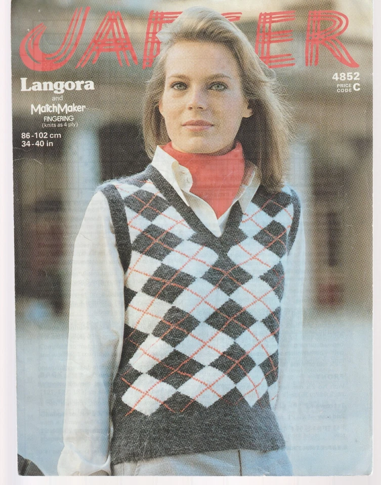 Jaeger 4852 Original Womans Knitting Pattern Sleeveless Top 4 Ply - Image 1 of 1